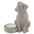 Porte bougeoir Chien beige