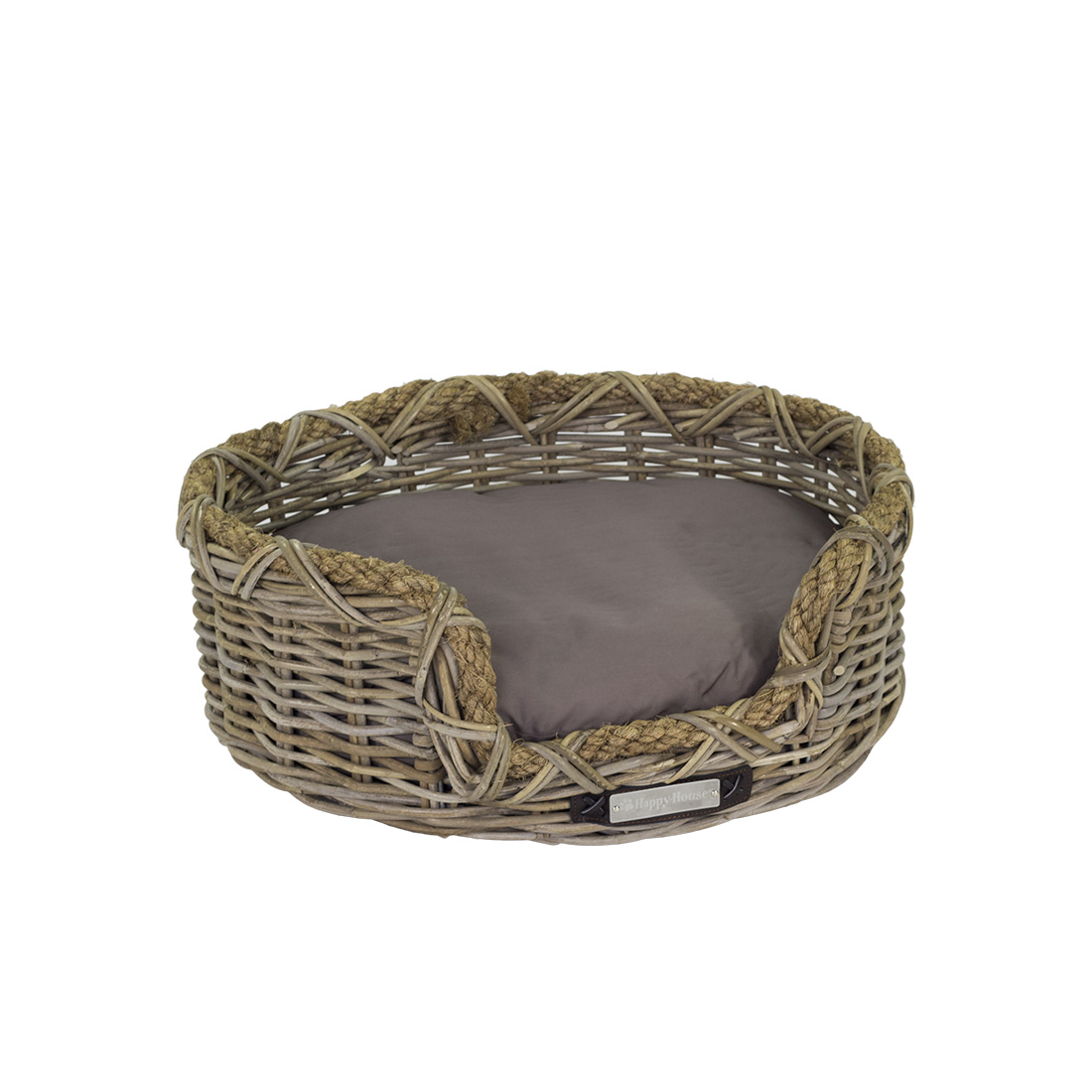 rattan basket with rope m oval