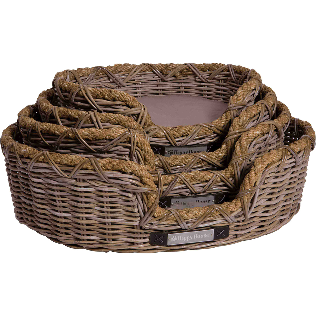 rattan basket with rope xl oval
