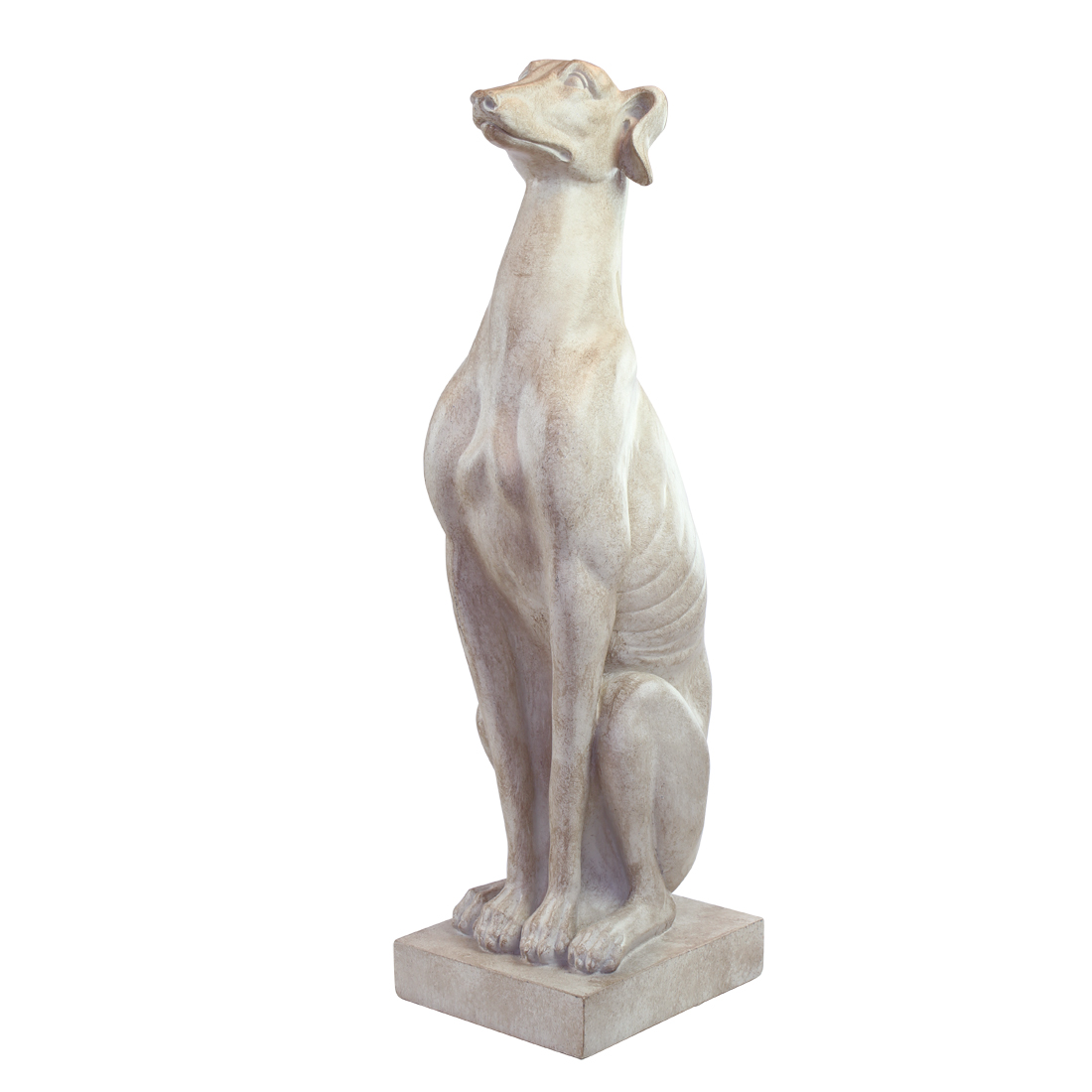 skulptur windhund beige
