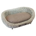 Sofa Rattan rough braided (13 mm) Oval White