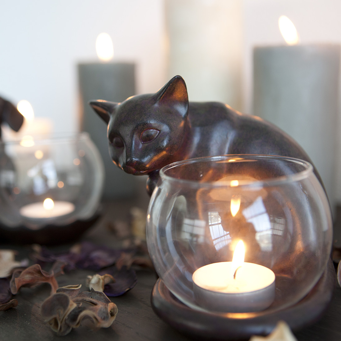 tealight holder cat
