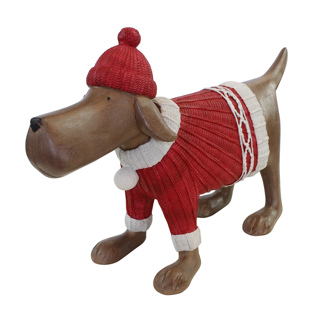 winter decoration dog with sweater
