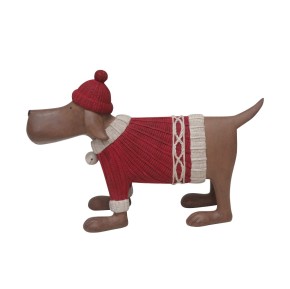 Winter Dekoration Hund mit Pullover
